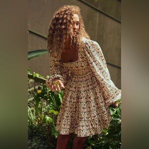 AGUA BY AGUA BENDITA Avena Peonia Aurora Cotton Mini Dress XL